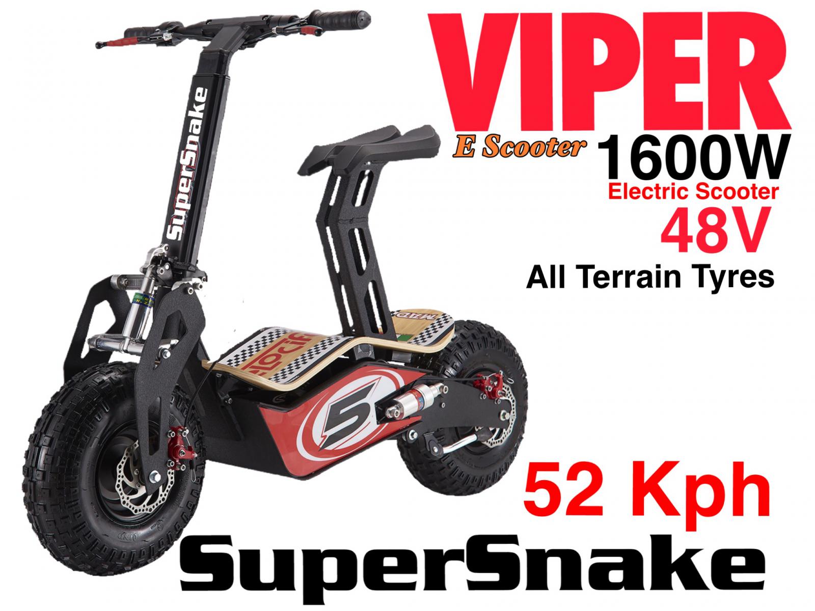 Electric Scooter 1600W 48V Viper SuperSnake New 2016 Model, Terrain